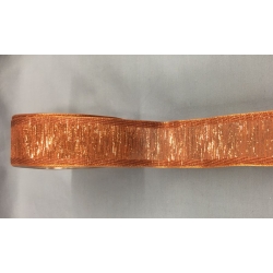 Metallic Ribbon w/Wire Edge Copper 1.5" 25y